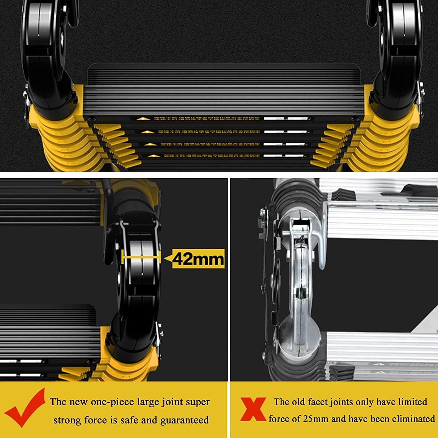 OKUOKA Ladders,Telescoping Ladder with Sploaded Locking Quick Button Retraction Collapsible Extension Ladder for Roof Rv Indoor Outdoor/10.8 Ft+10.8 Ft