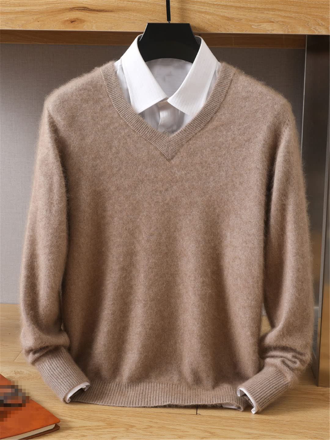 Amazon.co.jp: メンズ カシミヤ セーター V ネック プルオーバー