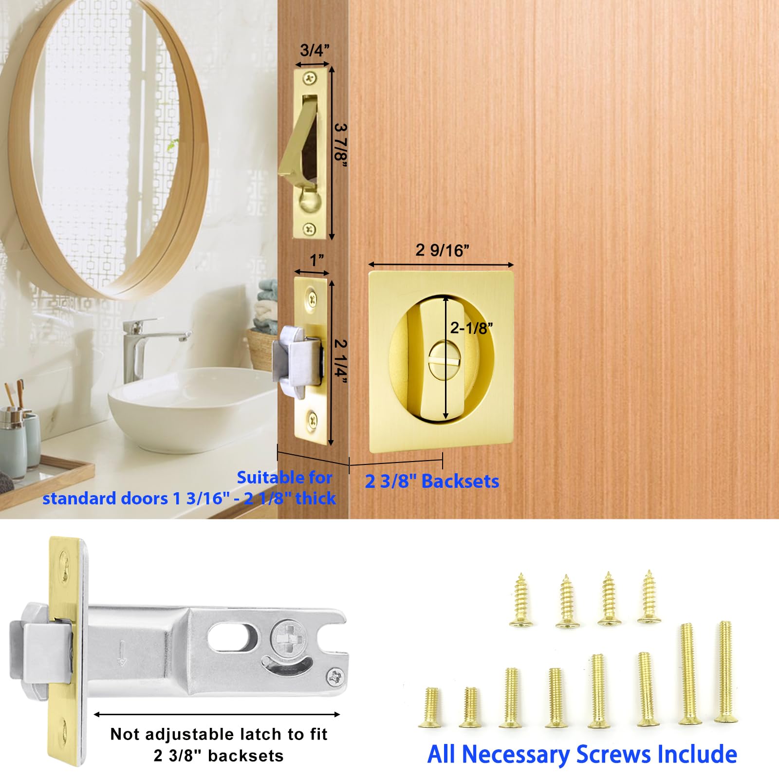 Bouton De Porte Omnia Privacy Rond Rose 417/60 - Or Foncé - Fabriqué Italie