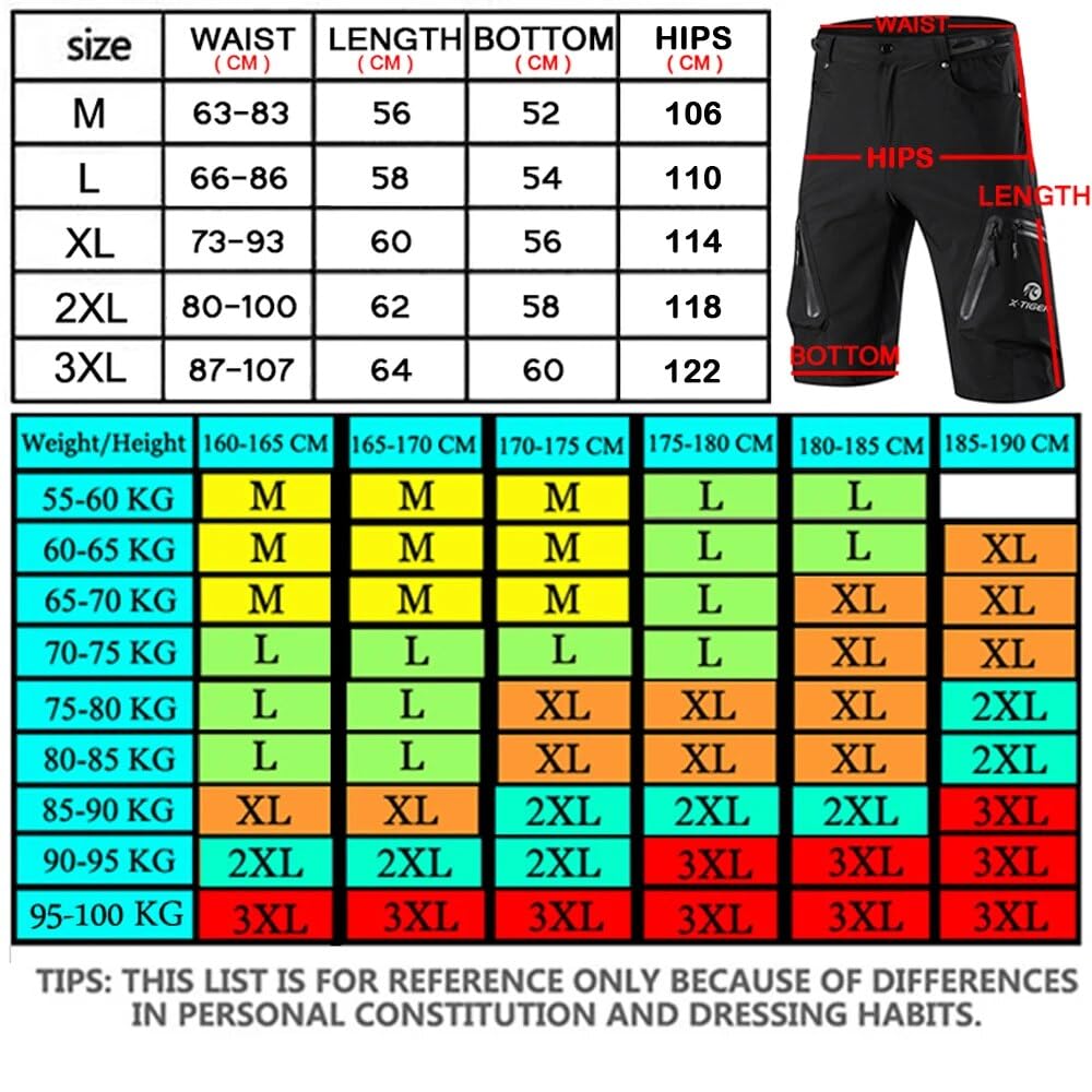 Culotte Ciclismo Hombre Pantalones Cortos for Bicicleta de montaña, Transpirables, Sueltos, for Ciclismo Carretera, for Deportes al Aire Libre, Impermeables