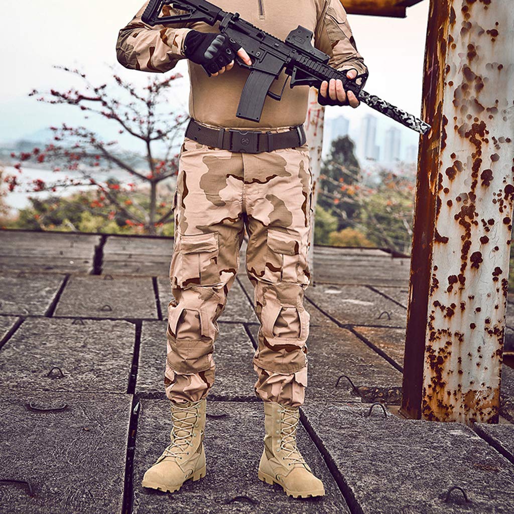 Stivali Da Combattimento Uomo Militari – Tomaia Pelle E Cordura, Impermeabili, Traspiranti, Suola Antiscivolo, Per Trekking E Outdoor