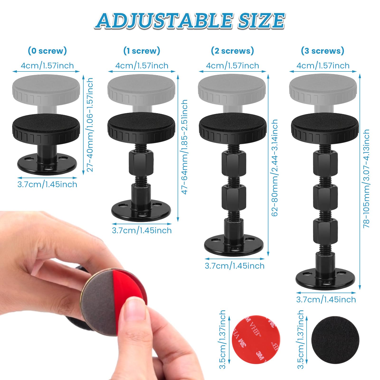 4 stuks anti-shake-bedframes, afstandhouders aan de wand, verstelbaar hoofdeinde stabilisatoren, 30-110 mm, hoofdeinde stopper, bedframe, anti- shake, stabilisator voor bedden, kasten, banken