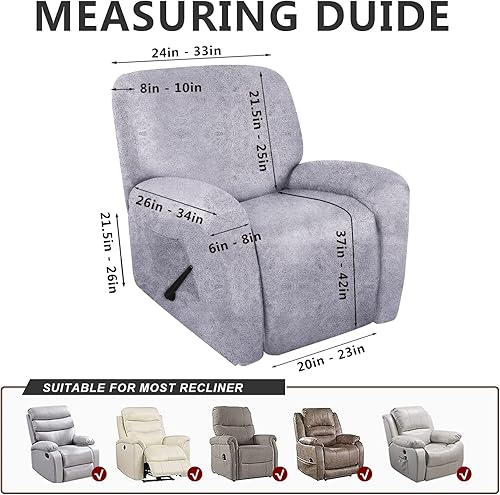 Vista 69 de molasofa Fundas de cuero para sillas reclinables, fundas para sillas reclinables grandes para silla reclinable, 4 piezas, fundas lavables que se