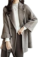 CHARTOU Women's Wool Blend Peacoat Jacket - Thick Loose Double Breasted Winter Coat for Casual & Business Wear