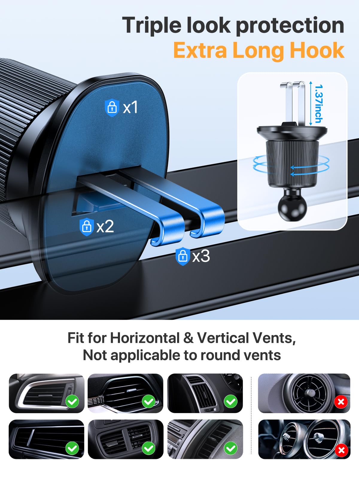 Miracase for MagSafe Car Mount【Won’t Block Vent & 20 Strongest Magnets】 Magnetic Phone Holder for Car Phone Holder Mount Dash for Car Accessories for Women Men for iPhone 17 Pro Max Air 16 15 14 13 12 — view 7