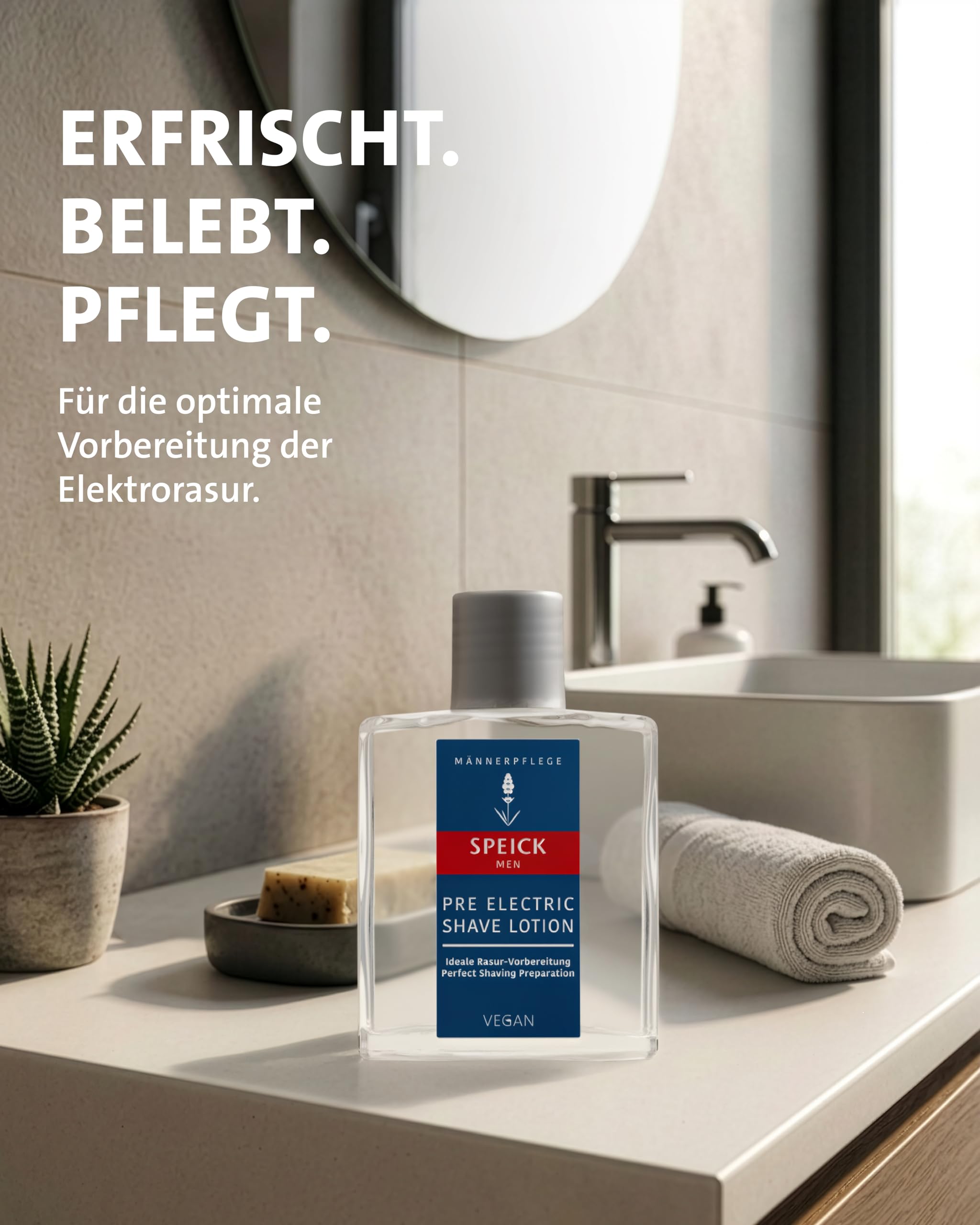 Speick Men Pre Electric Shave Lotion – Hautschonende Vorbereitung für Elektrorasur, 5x100 ml