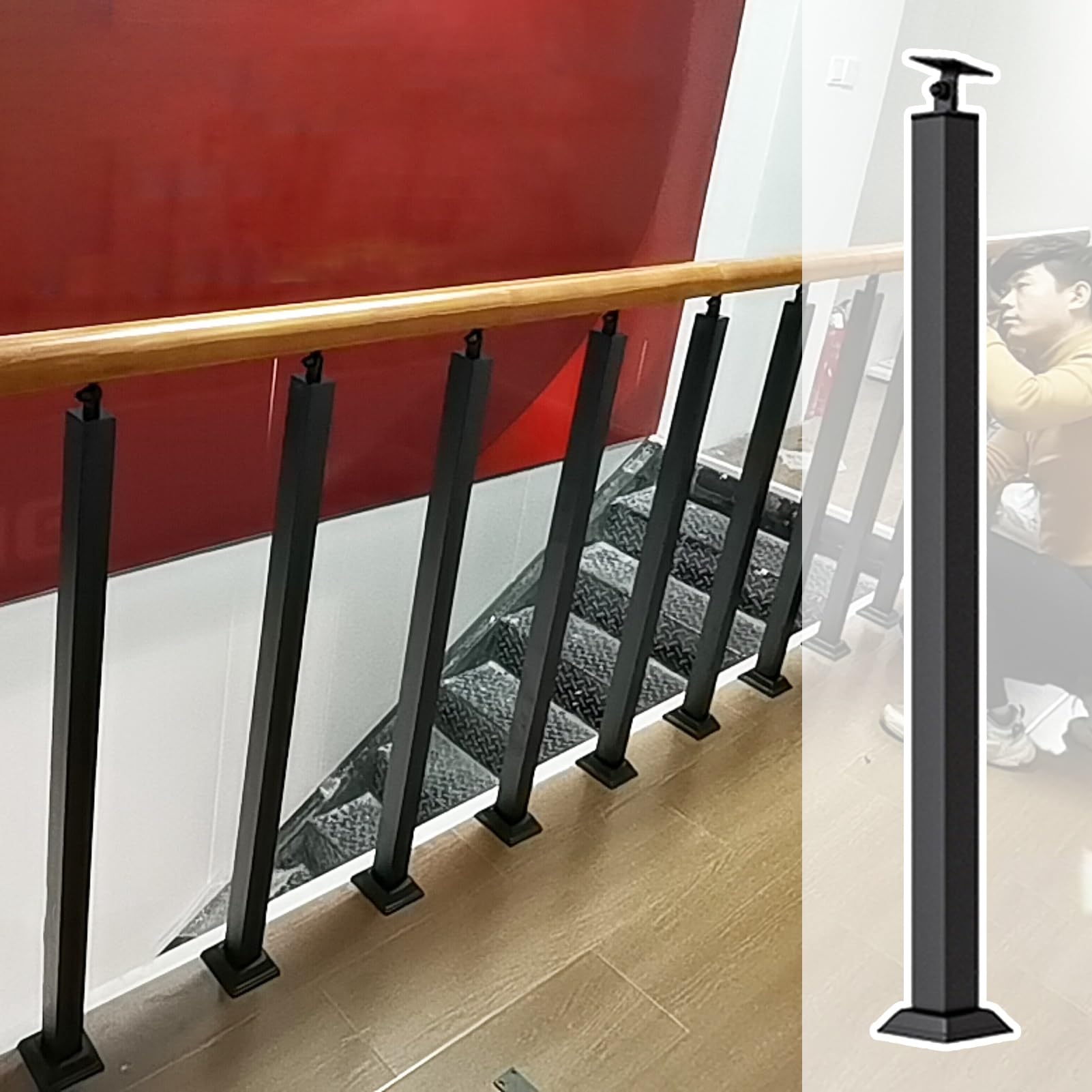 Balustres en fer réglables de 75 cm pour escalier intérieur et balcon de maison ou hôtel x10