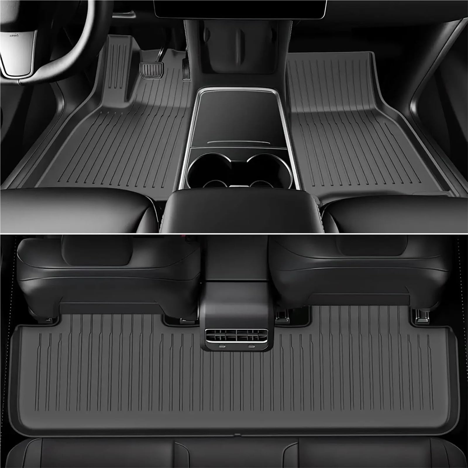 Dywaniki samochodowe Pasuje do Tesla Floor Mat Model Y 2021-2025 Model 3 Highland Car Trunk Mat Luggage Mat TPE Wodoodporna Antypoślizgowa Gumowe dywaniki samochodowe(M3 Highland 6pcs)