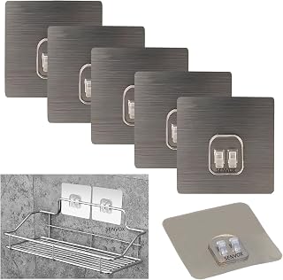 V Shape Heavy-Duty Adhesive Wall Hooks Wall-Mounted Super Strong PVC Hook Multi-Surface Hooks for Hanging Bathroom Self Corner Shelves Without Drilling