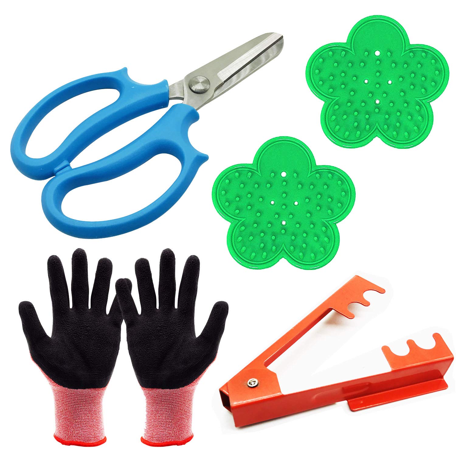 Woohome 5 PCS Arrangement de Fleurs Roses, Sécateur à Jardin, Décapant à Roses en Plastique, Dissolvant D'épines en Metal et Gan
