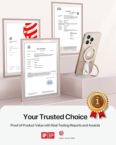 Miniatura 6 de andobil Estabilidad inigualable 2025 Soporte magnético de agarre para teléfono MagSafe Soporte de anillo compatible con accesorios MagSafe para