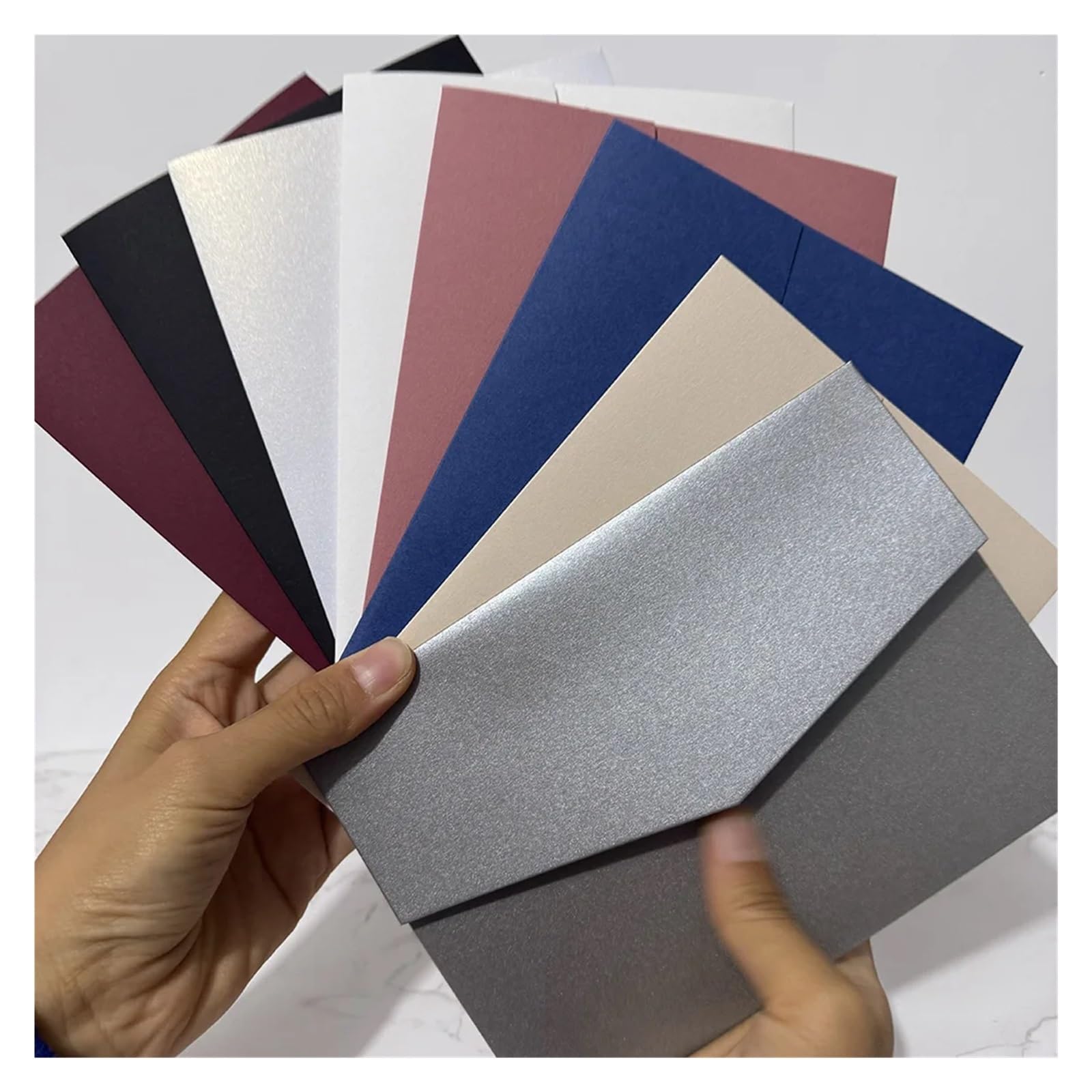 Koperta, Koperta pusta kieszonkowa karta zaproszenie DIY papier ślubny wielokolorowy 25szt(Pearl Ivory)
