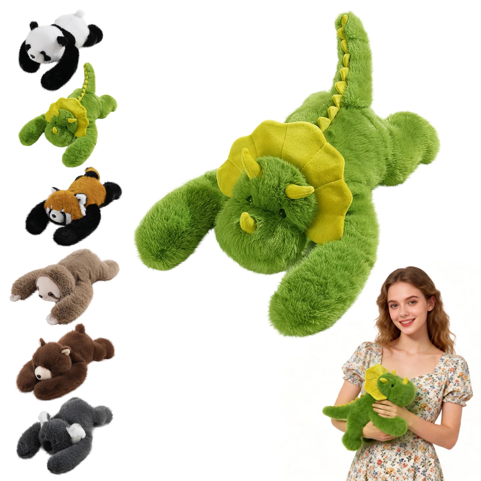 Weighted Dinosaur Plush Teddy, Soft Stuffed Animal Plushies, Cuddly Toy for Comfort & Relaxation
