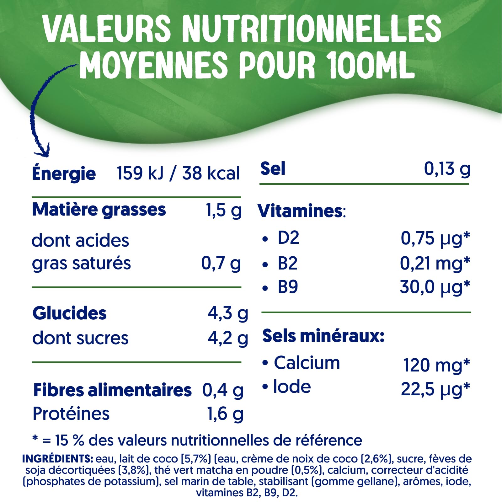 Alpro - Boisson Végétale - Matcha Coco - 1L - Lot de 8x1L