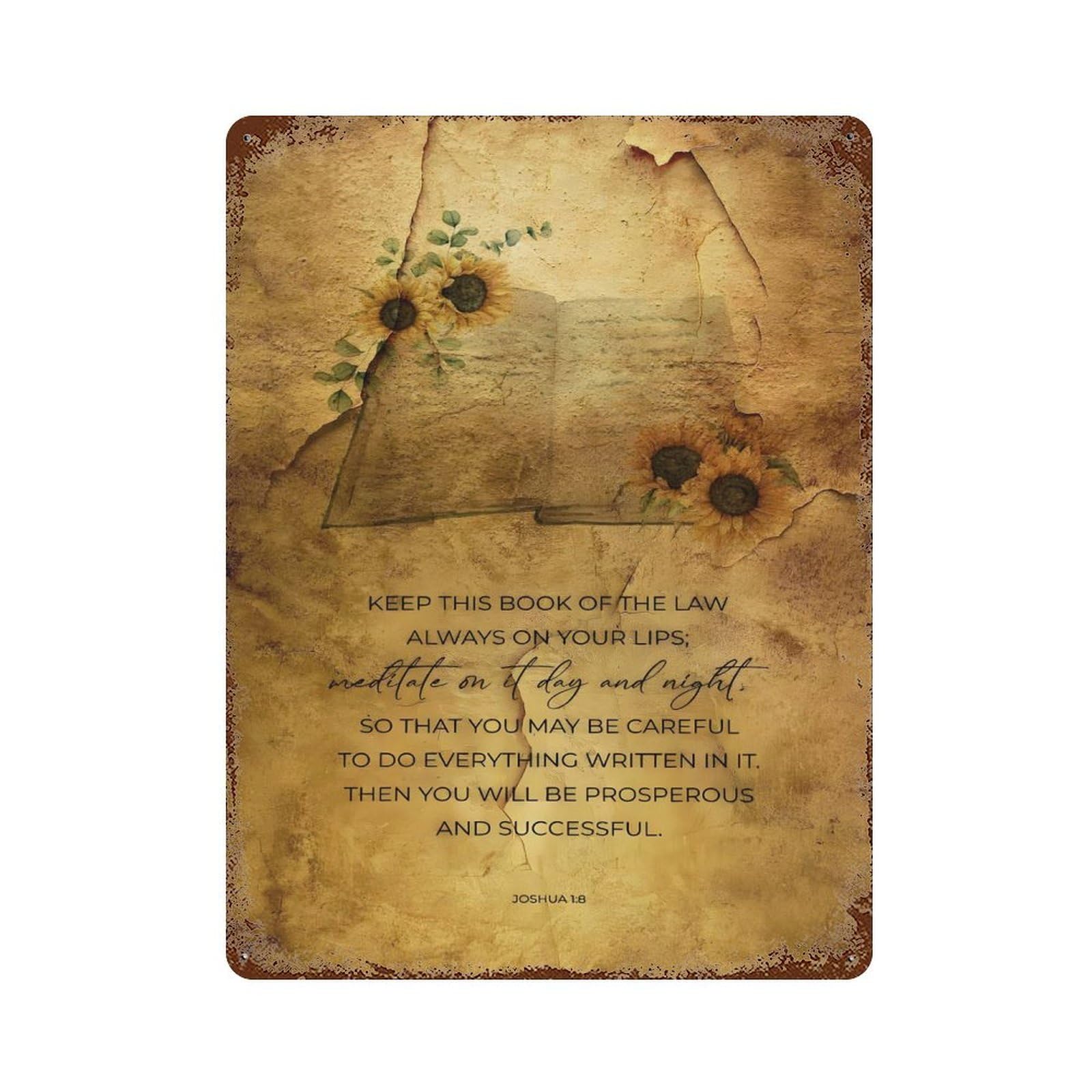 xiaoxiaoshen Bible Verse Wall Art Joshua 1 8 Wall Decor Art Metal Tin Poster Modern Home Decor Art Home Bar Shop Decorations Vintage Sign 40x30cm