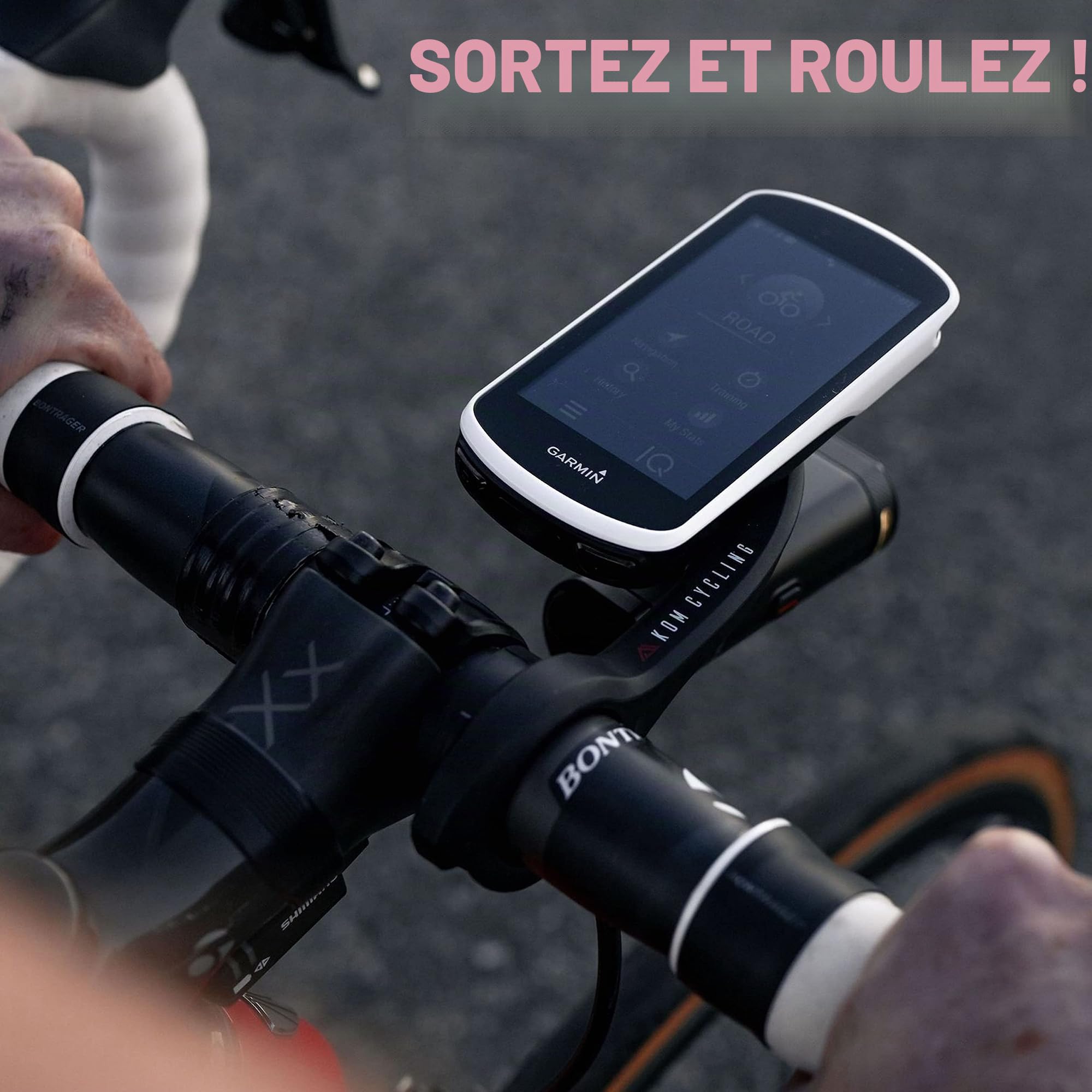 KOM Cycling CM06 Support d'ordinateur GoPro à libération Rapide pour Ordinateur de vélo Wahoo et Garmin (Support de vélo Compatible avec Edge 1040, Elemnt Roam et Autres) 1030 Support de vélo