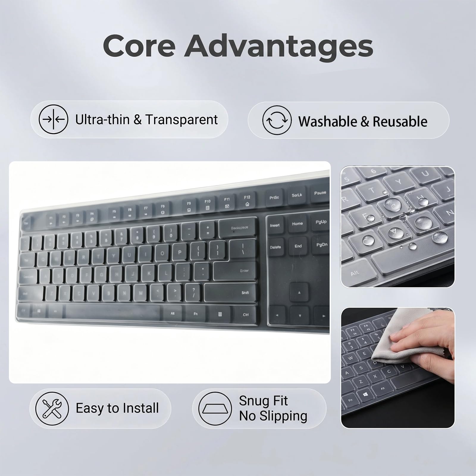 4 Piezas de protección de Teclado de Silicona para Teclado - Protección Antipolvo y Resistente para teclados de Ordenador - Cubiertas Flexibles y duraderas