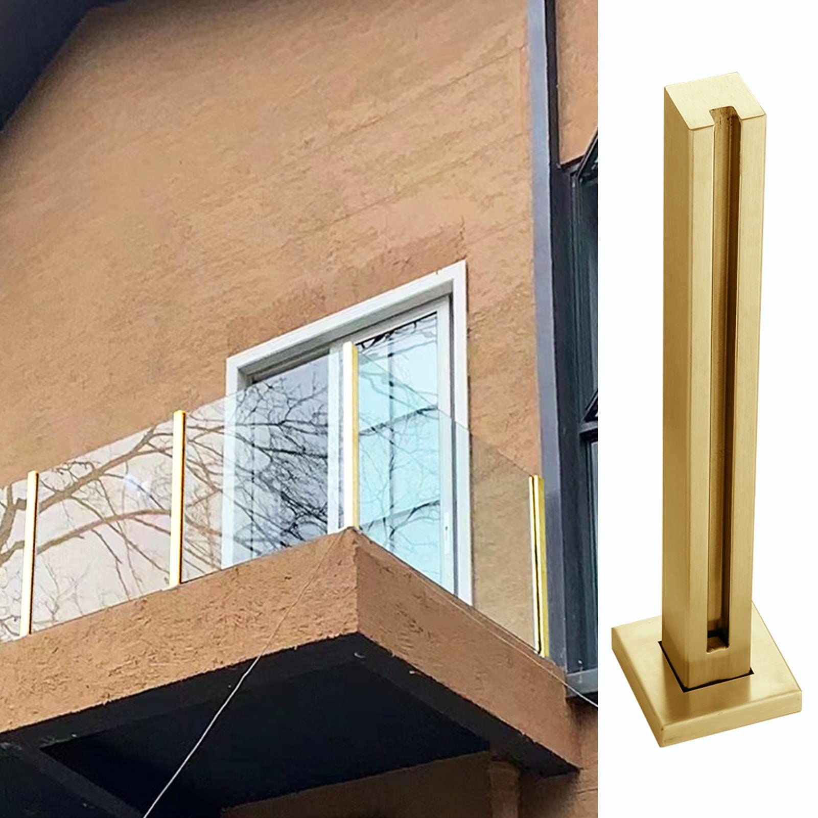 Paletto da esterno in acciaio inossidabile 304 per balconi e scale, sistema di recinzione da giardino quadrato, design resistente alle intemperie, per giardini e terrazze