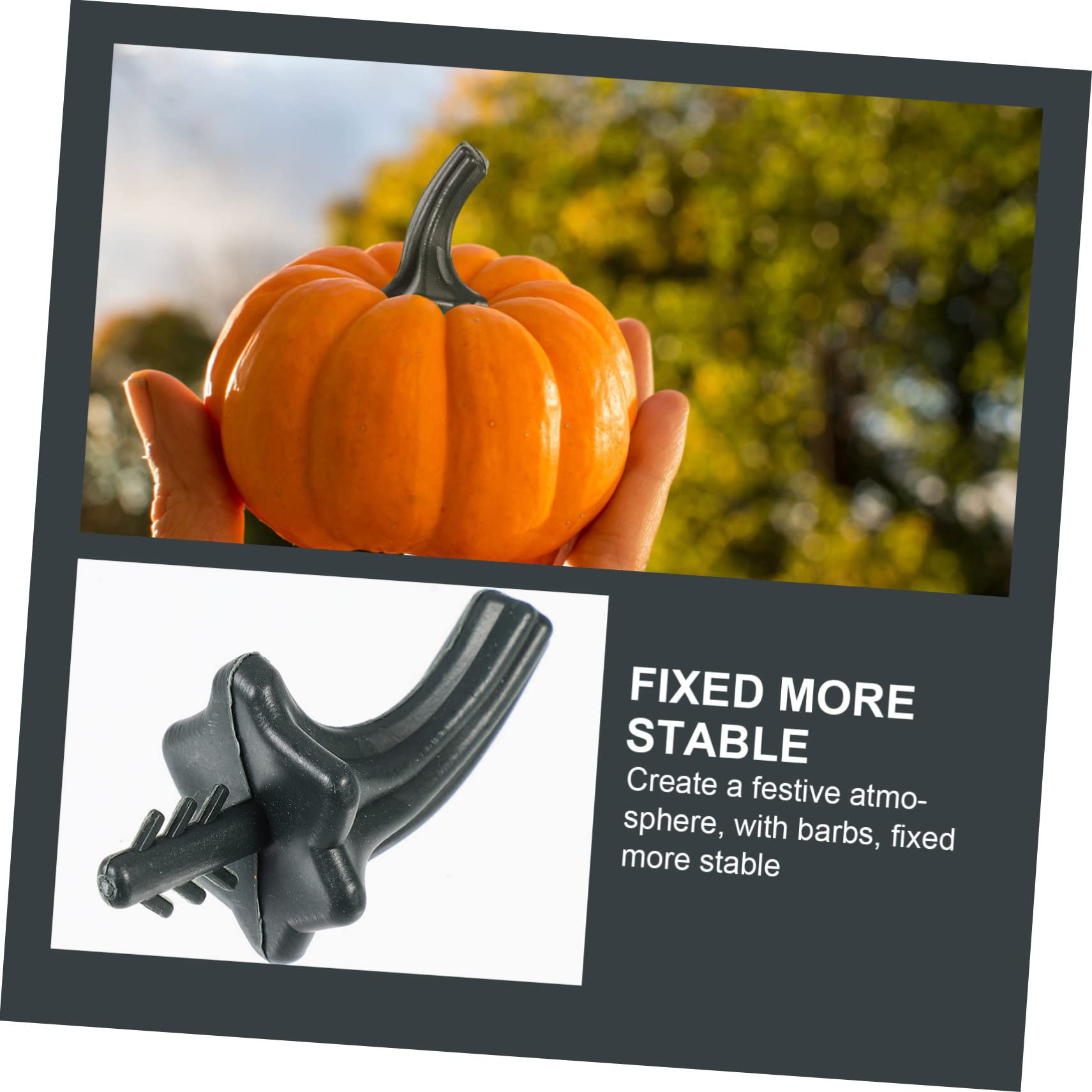 HOODANCOS 24pcs Pumpkin Stem Pumpkin Handle Pumpkin Stalks Halloween Fake Pumpkins Halloween Pumpkin Photo Tree Holder for Pictures Decor DIY Pumpkin Stack Faux Plastic Little Pumpkin Branch