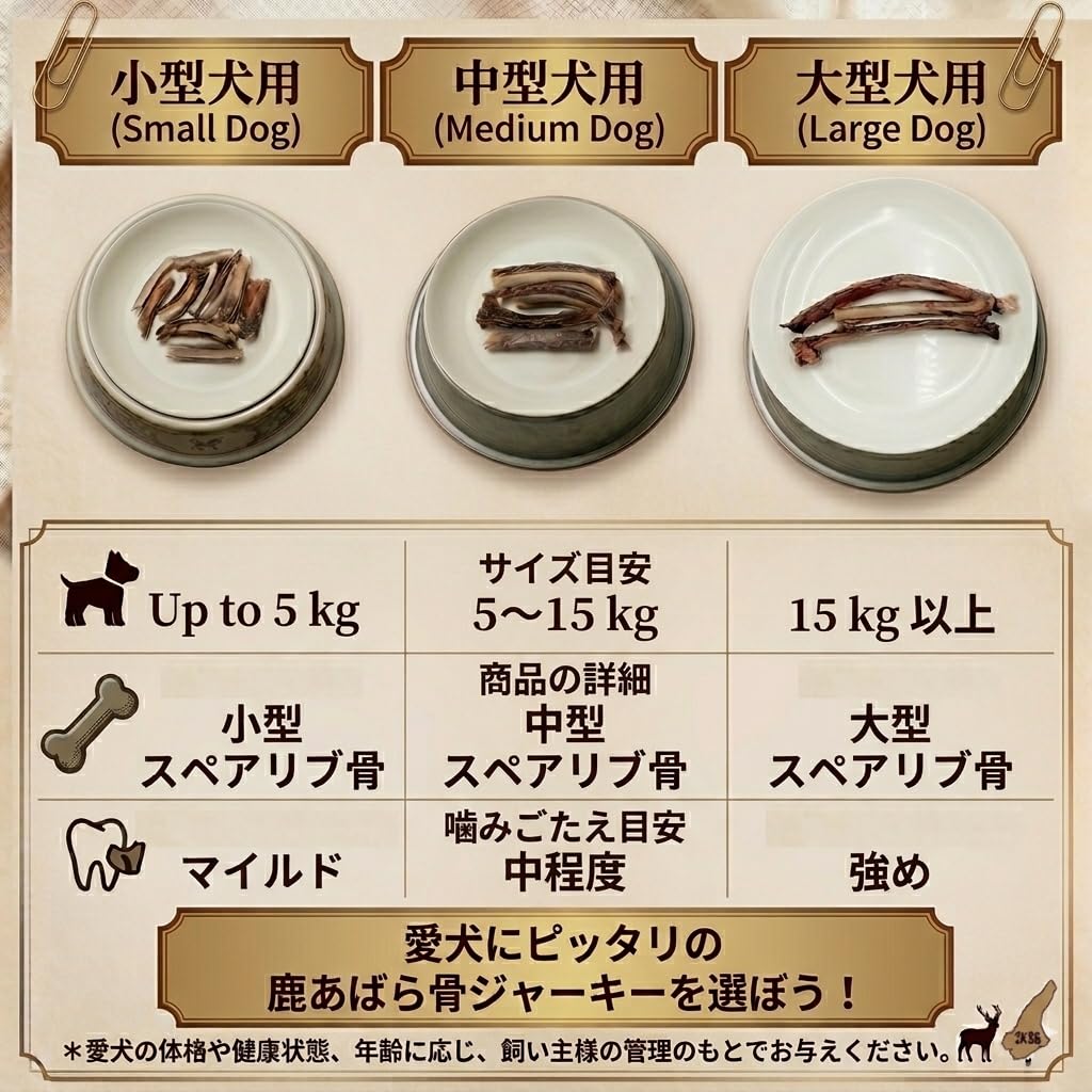 Amazon | 【小型犬に最適】鹿 あばら 骨 ジャーキー 30g 4～6cm程度犬