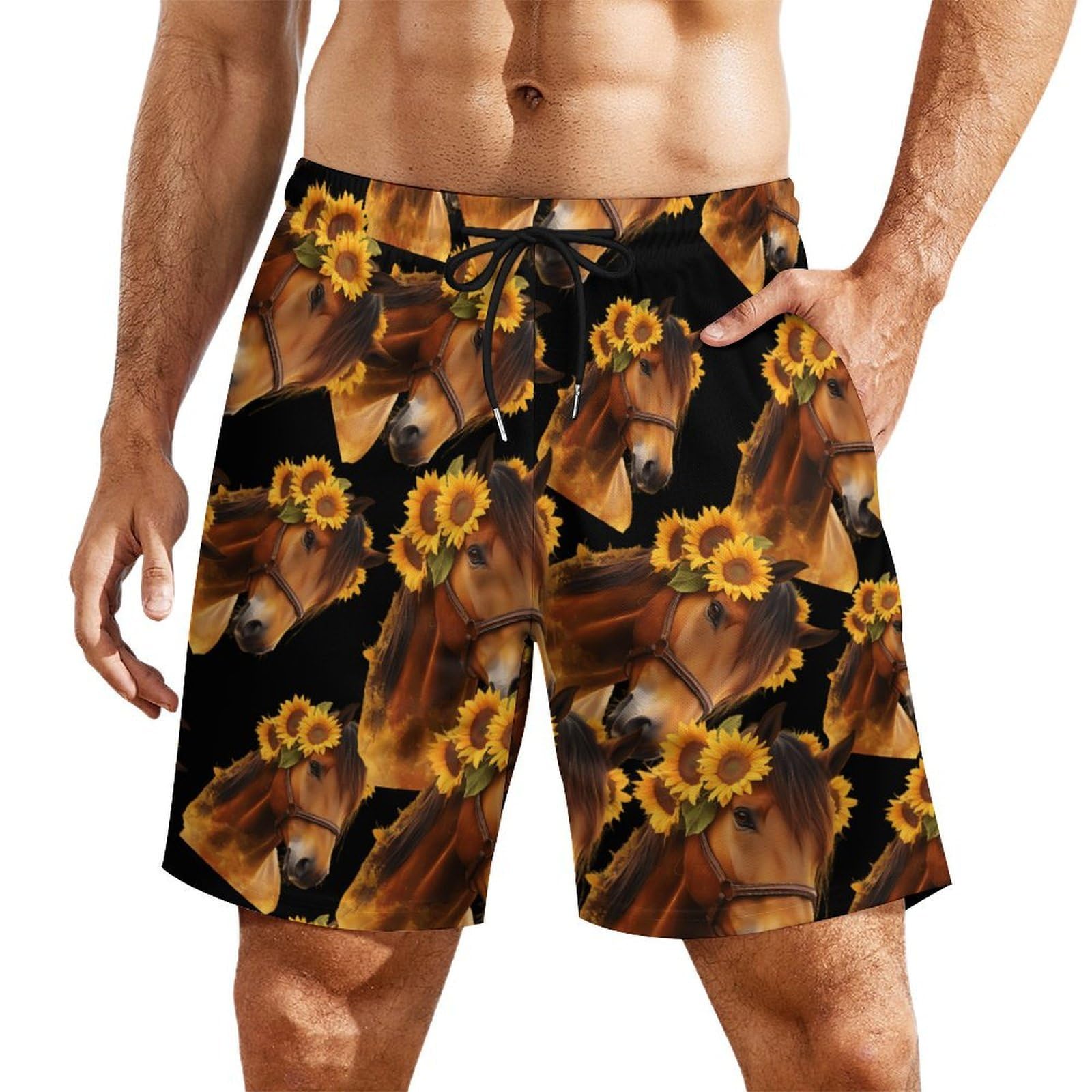 Pantalones cortos de playa ligeros que evitan rozaduras para hombre con cordón 8