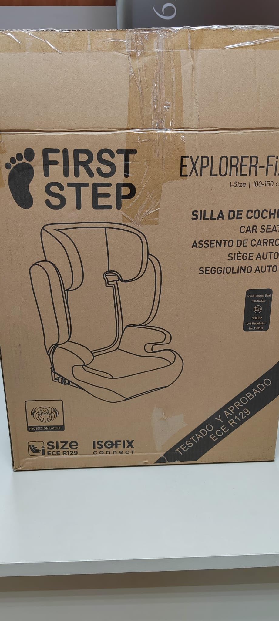First Step Explorer Fix Silla Coche Niño i-Size (100-150 cm), Grupo 2/3 ISOFIX, Reposacabezas 13 Posiciones, Reclinable, Protección Lateral SPS, De 3,5 a 12 Años, Convertible en Alzador, Verde
