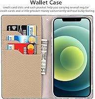 Vista 14 de iCoverCase Funda tipo cartera compatible con iPhone 13 Pro Max con ranuras para tarjetas, funda magnética de piel auténtica con bloqueo RFID, Naranja