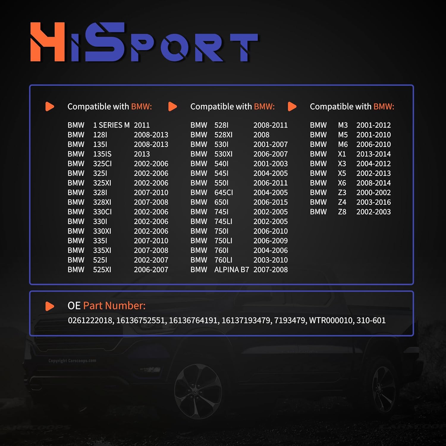 HiSport Fuel Vapor EVAP Leak Detection Pump - Compatible with BMW 1 3 5 6 7 M Z X Series DMTL Pump BMW Replace 0261222018 310-601 16137193479