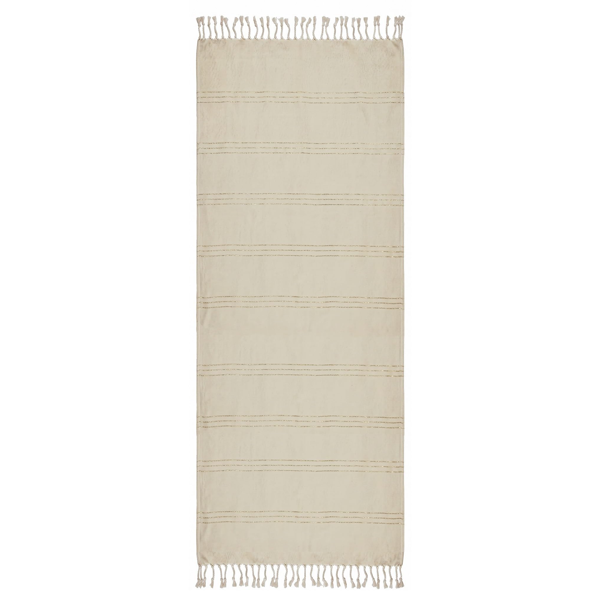 REVA Fouta géante XXL 2mx3m Bali Ficelle en Coton recyclé Tissage Plat et Lurex doré