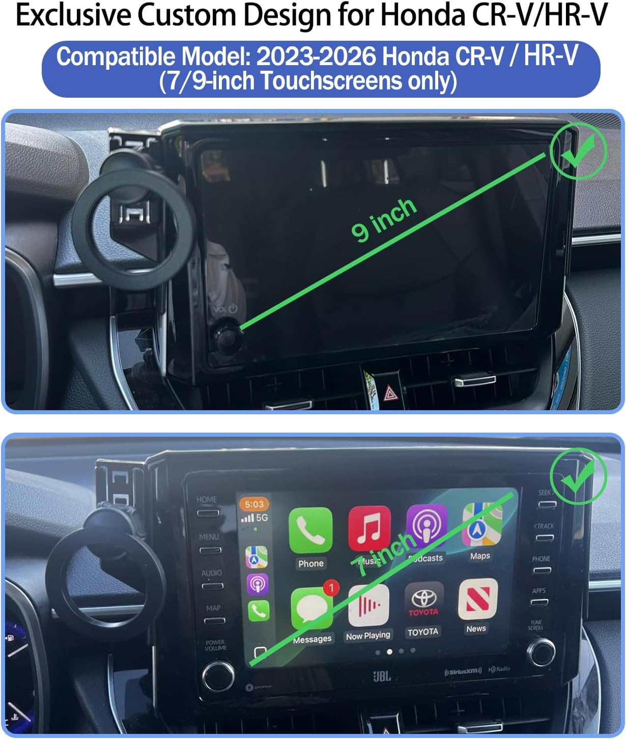 Car Phone Holder for 2026 2025 2024 2023 Honda HR-V/2026 2025 2024 2023 Honda CR-V 7/9-inch Screen, Cell Phone Mount Compatible with MagSafe