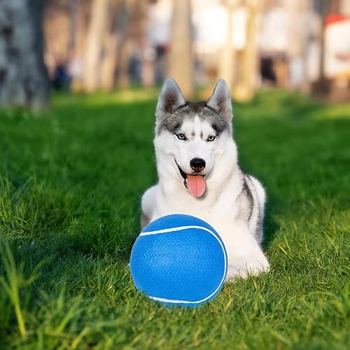 Miniatura 9 de EXPAWLORER Pelotas de tenis gigantes para perros, 2 pelotas de juguete para perros grandes de 9.5 pulgadas, cumpleaños de perro, pelota de tenis