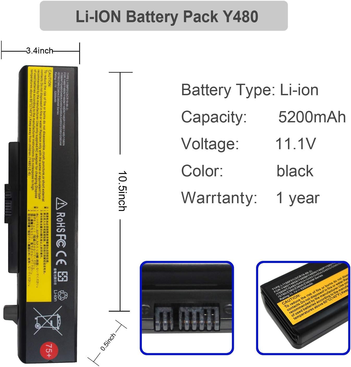 Amazon.com: Gomarty 5200MAH L11S6Y01 L11L6Y01 Laptop Battery