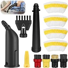 Pack of 12 Steam Cleaner Accessories for Kärcher Easyfix SC1 SC2 SC3 SC4, Hand Nozzle Replacement Parts Set Including Extended Nozzle, Round Brush, Joint Brush, Microfibre Cloths, Scraper for Kärcher