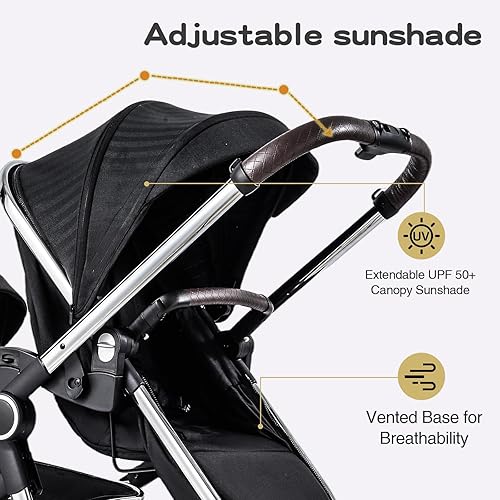 Miniatura 4 de Cochecito doble para bebés gemelos y niños pequeños, tándem plegable, cochecito convertible individual a individual, peso ligero compacto, edades de