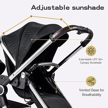 2-in-1 Tandem Double Stroller Convertible Twin to Single | Carry cot (0-9mo) & toddler seat (6mo-3yr) | One-hand fold & self-standing | 5-point harness & basket | Aluminum frame