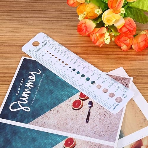 Miniatura 2 de Regla, calibre de tejer tamaños de calibre de 0.079 in a 0.394 in