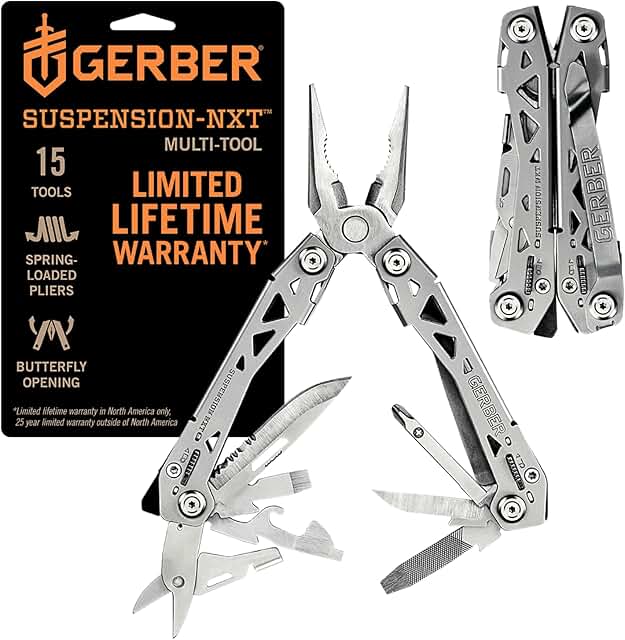 Gerber Gear Suspension-NXT 15-in-1 EDC Multi tool with Pocket Knife, Nee...