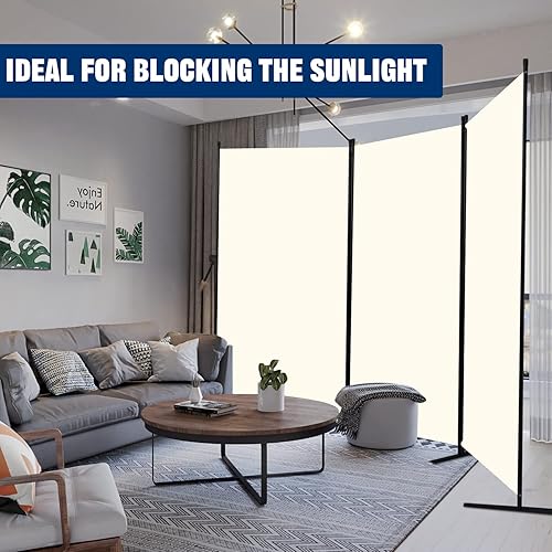 Vista 7 de Divisor de habitación portátil de 6 pies y pantallas de privacidad plegables, divisor de tela de 102 pulgadas de ancho para separación