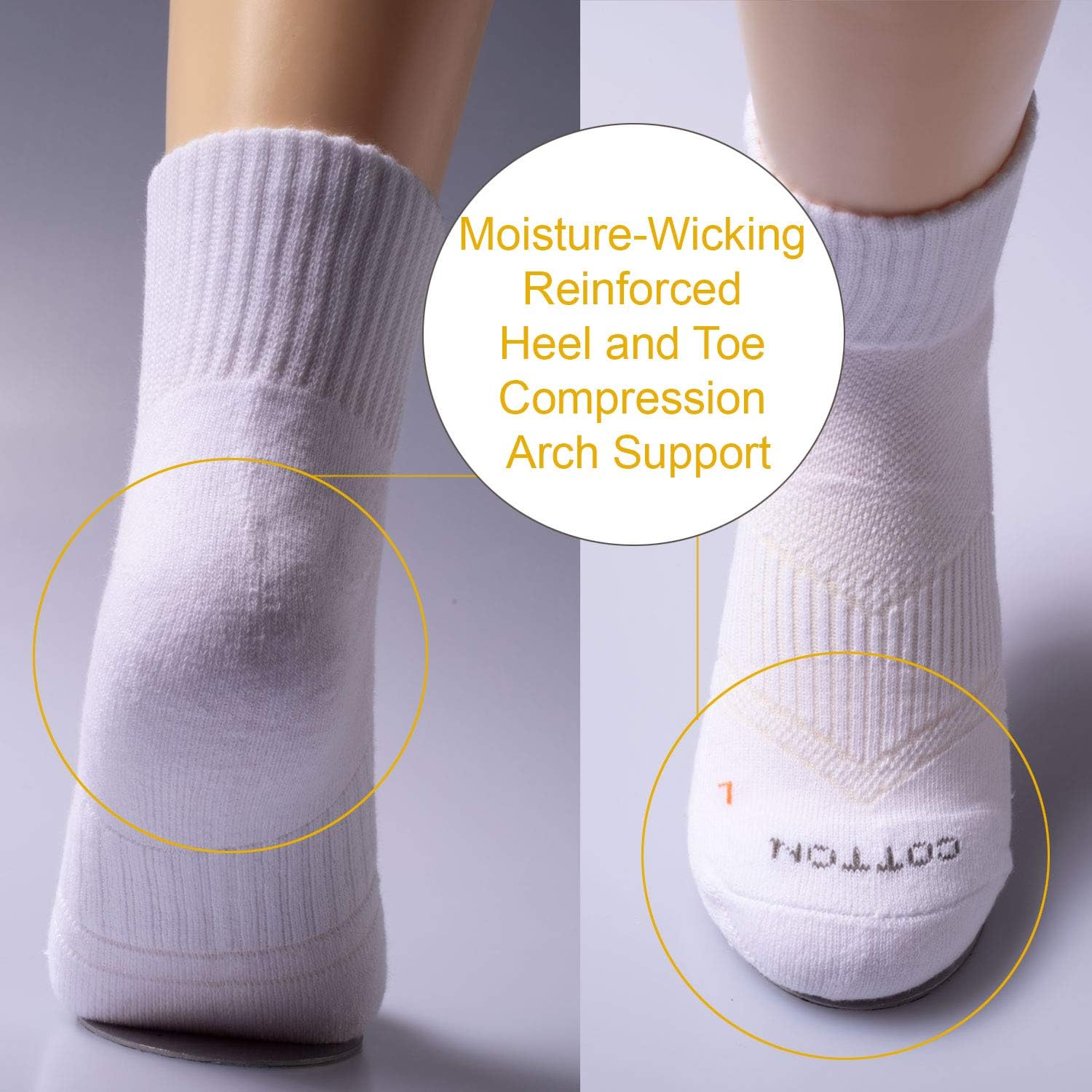 Men’s Ankle Socks, Soft Breathable Cotton Blend, Cushioned with Mesh Ventilation and Arch Support (Multipack) - Image 6