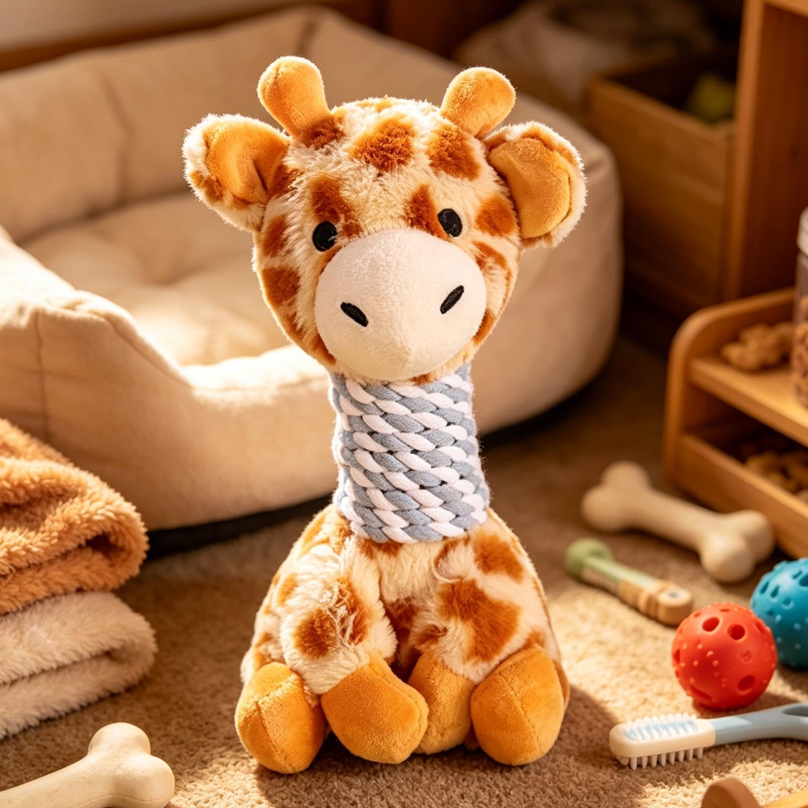 Jouet couineur interactif en forme d'animal en peluche pour petits chiens