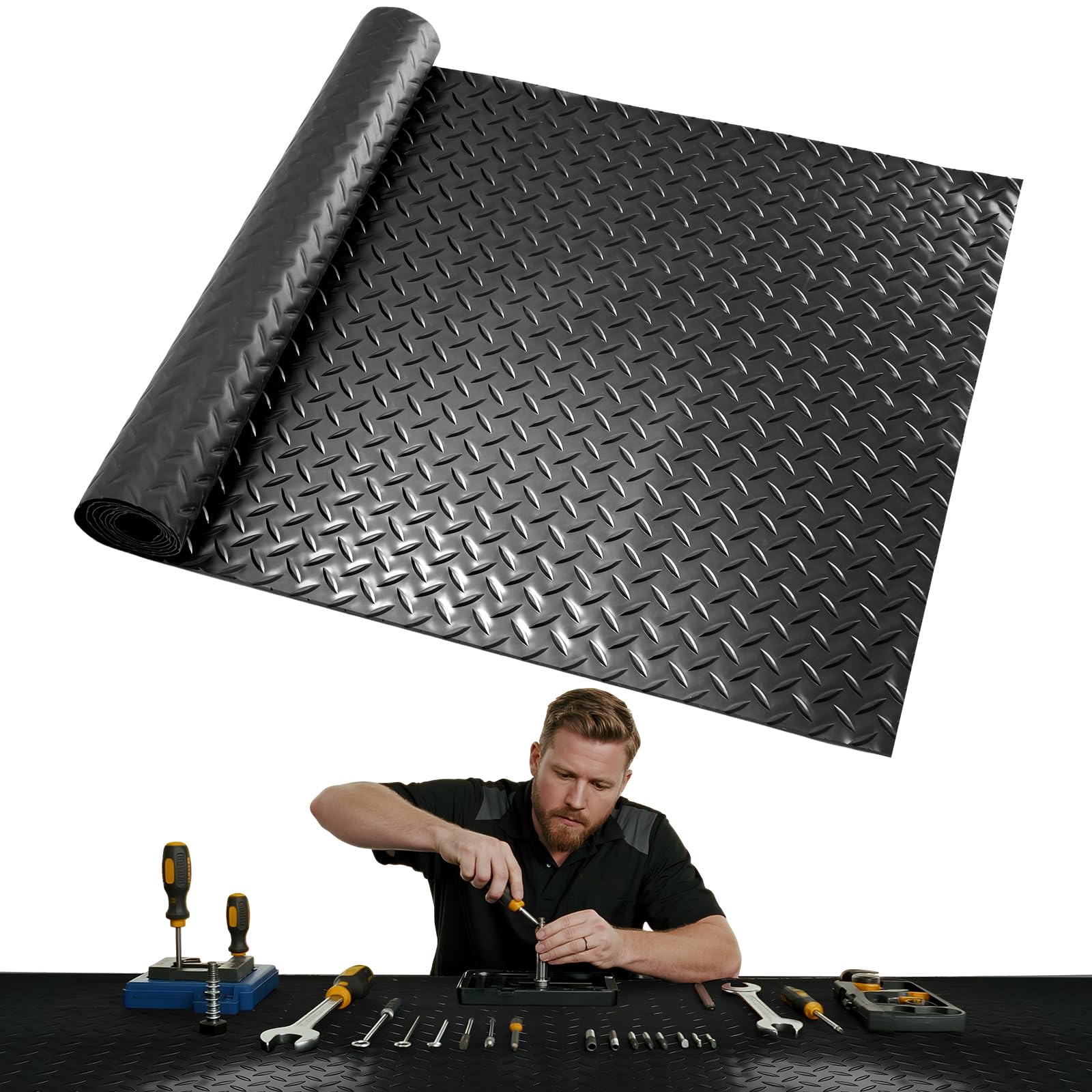 24" x 71" Workbench Mat, 2mm Thick Non-Slip PVC Workbench Mat
