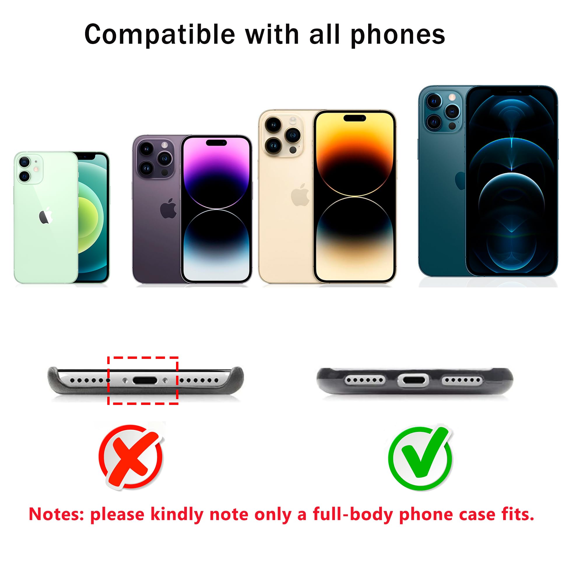 Smycz do telefonu, crossbody, telefon komórkowy, pasek na ramię, regulowana smycz, naszywka do telefonu, uniwersalny pasek do telefonu, kompatybilny z uchwytem na klucze, pasek na dowód osobisty, 2 szt
