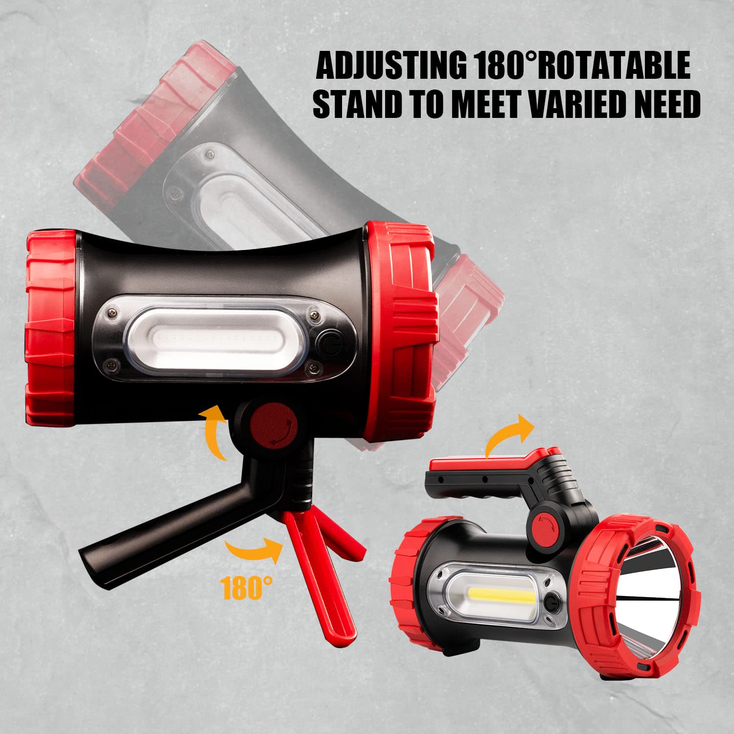 Anhay Linterna LED recargable para camping, linterna regulable con gancho, foco impermeable para emergencias de huracanes, al aire libre, senderismo y hogar, cable USB incluido