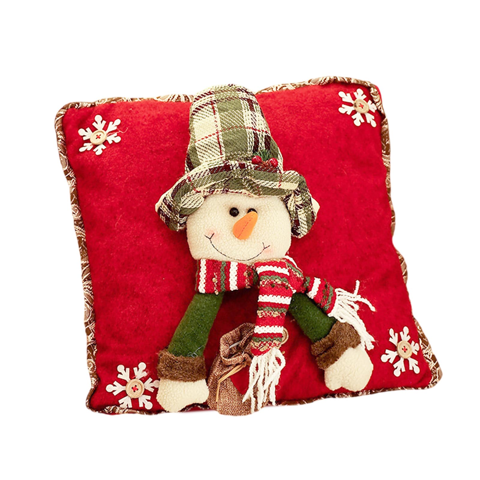 Hsioluted Household Pillow Covers Soft Christmas Santa Snowman Reindeers Protectors Covers for Outdoor Traveling Decoration Cushions Case