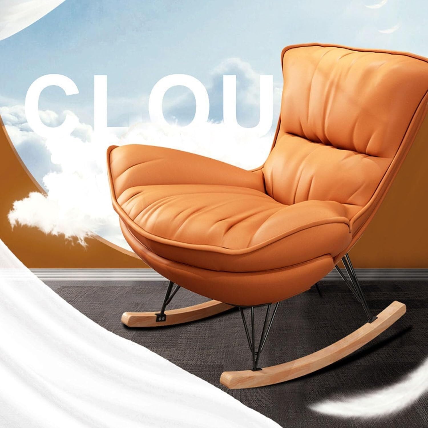 TABOJS Mecedora Mecedora con Respaldo Alto y Función de Reclinación - Có Silla de Salón para Adultos con Reposapiés - Ideal para Relajarse en el Dormitorio y la Sala de Estar