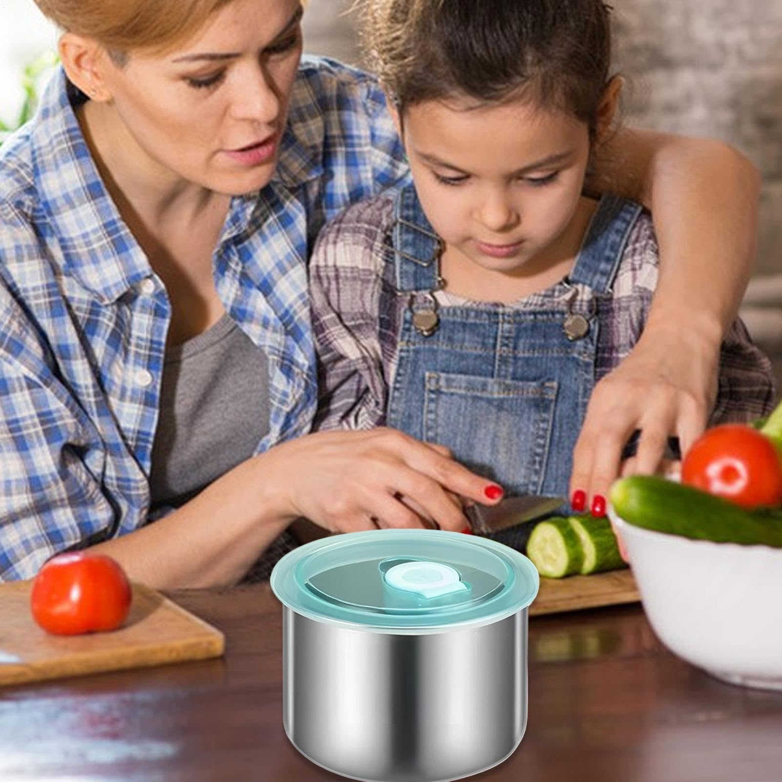 Contenitori per snack in acciaio inox con coperchio, a prova di perdite, organizer per frutta, per escursionisti, scuola, famiglie, cuochi, genitori, ufficio, camper, ristorante, dispensa, picnic