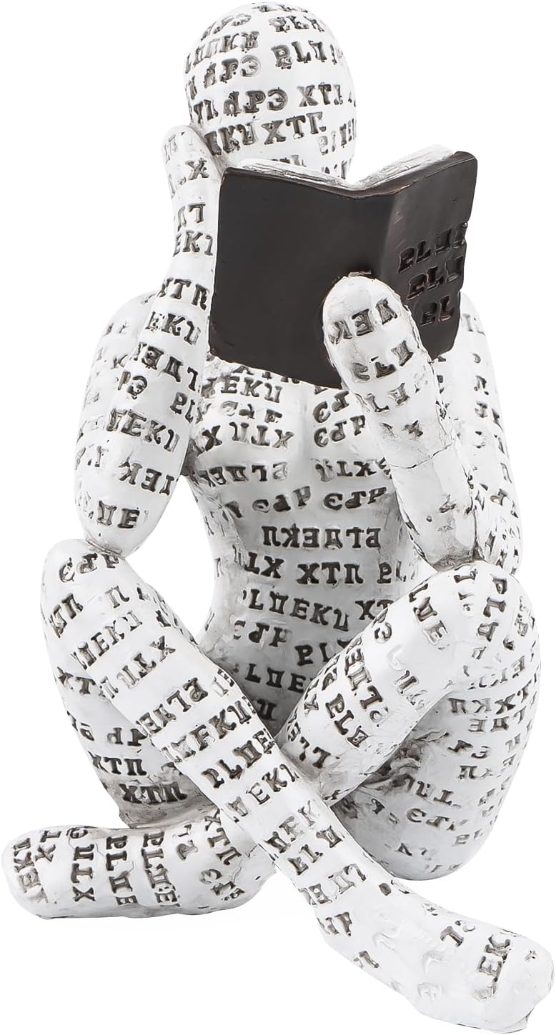 GangGangBAO Lesende Frau Figur - Harz Skulptur 6,5x7x11cm Für Regal & Tisch Deko