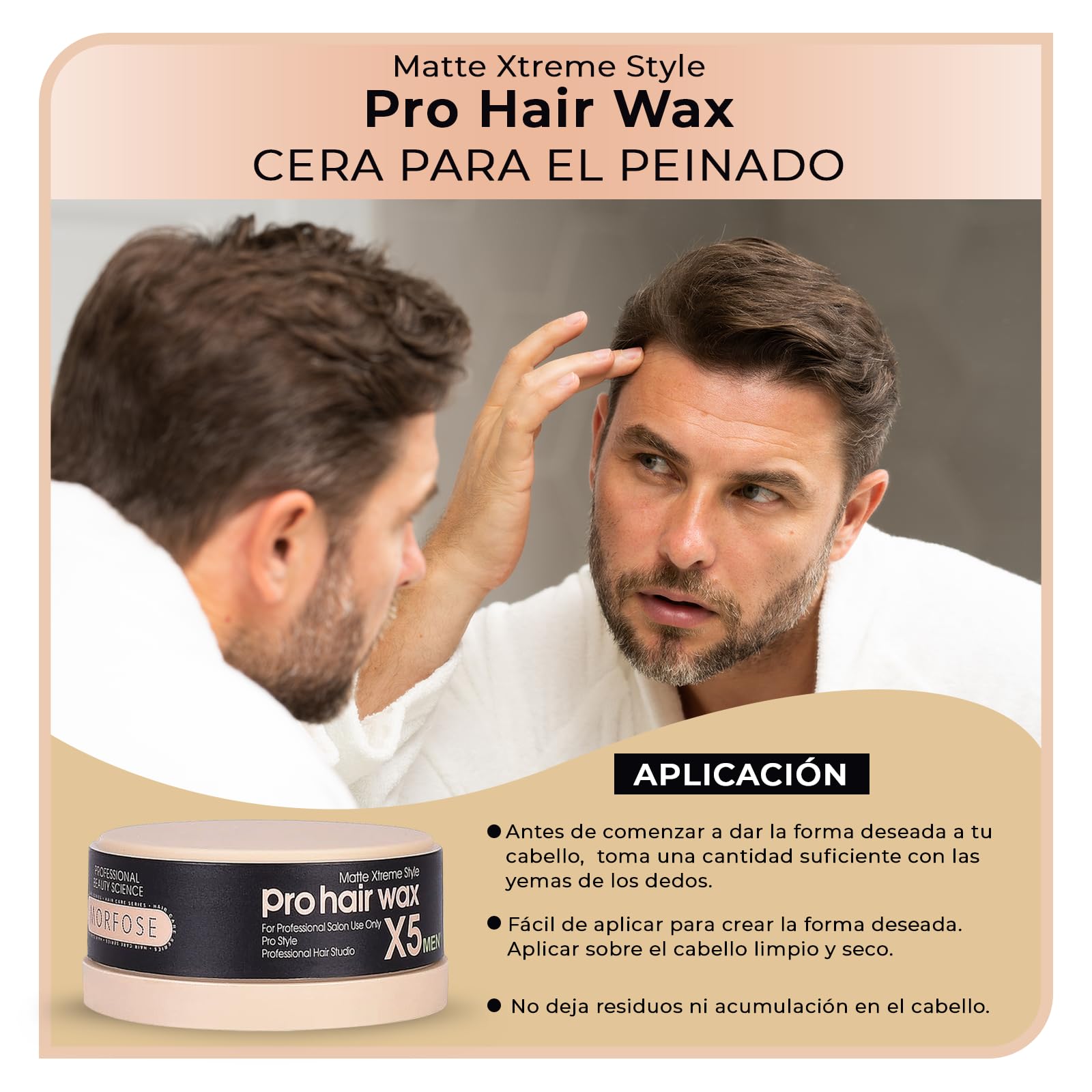 Pro Hair Wax X5 Morfose Professional Men Matte Xtreme Styling Pro Style 150 ml