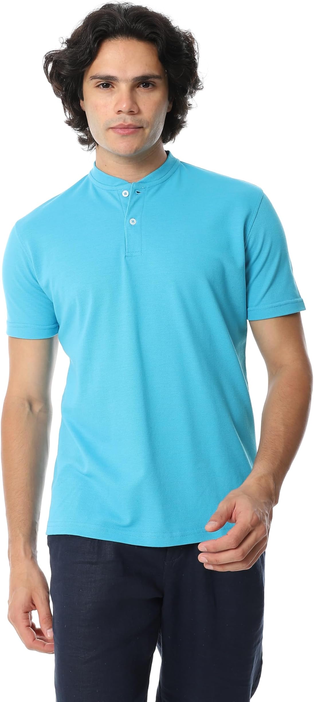 Mens Basic Henely Neck Modern