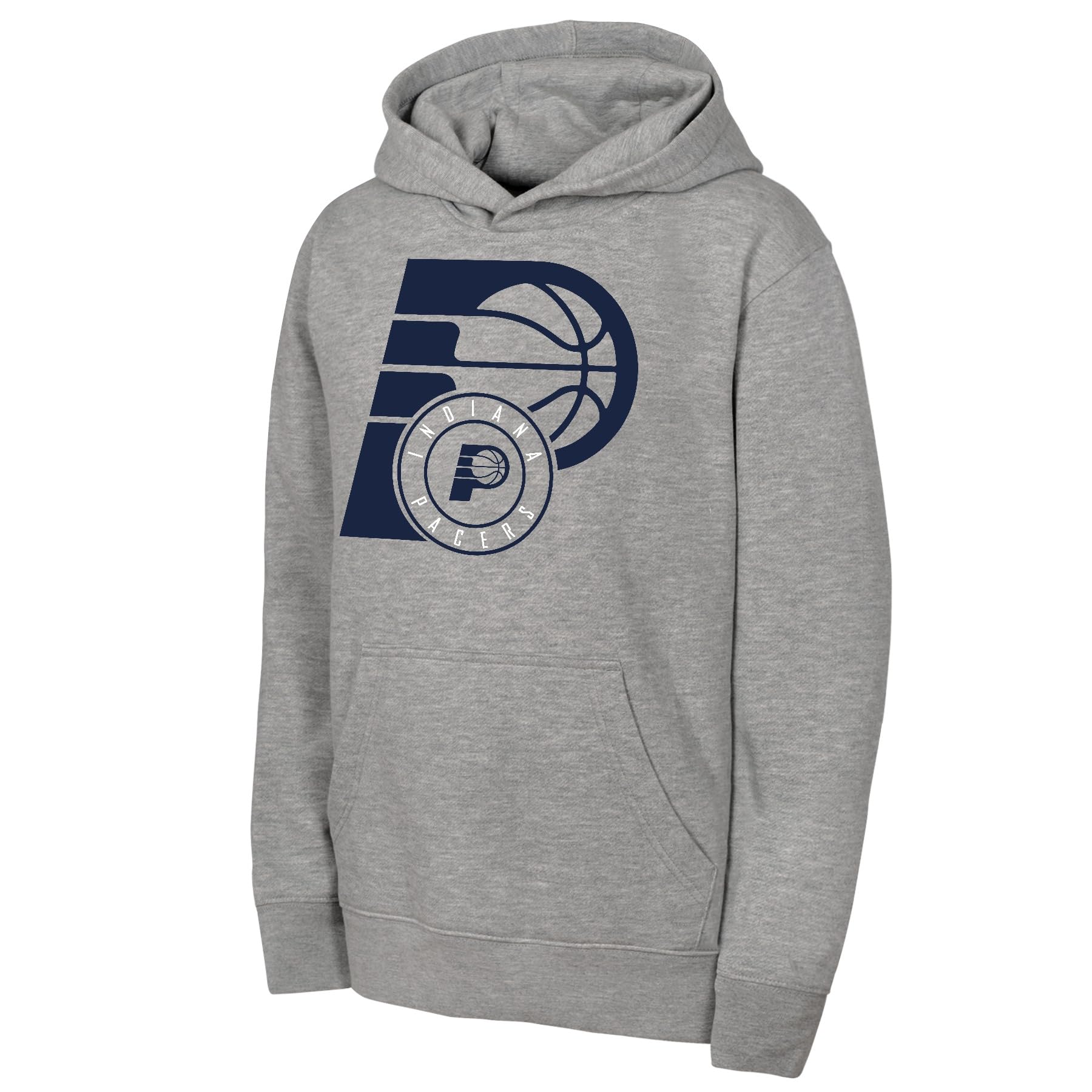 NBA Mens Fleece Hoodie, Heather Grey, XXL EU